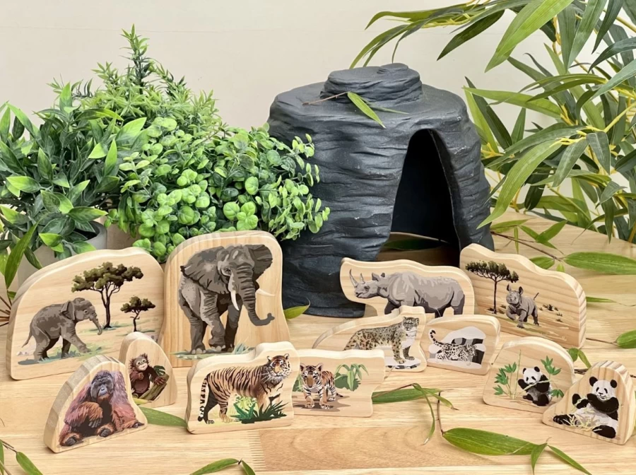 Yellow Door Science | Endangered Animal Families Wooden Characters