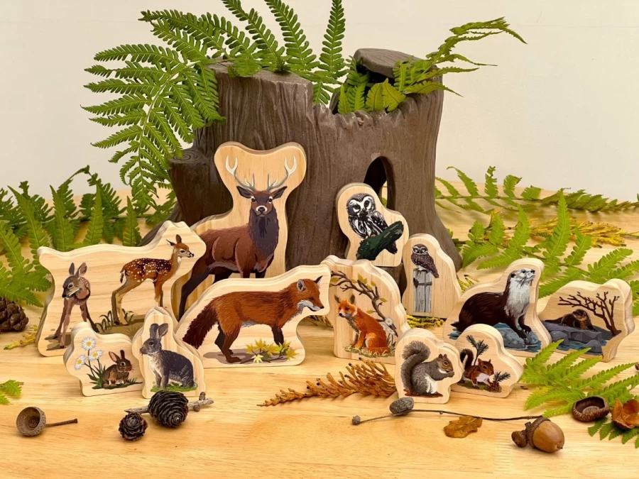 Yellow Door Science | Woodland Animal Families Wooden Characters