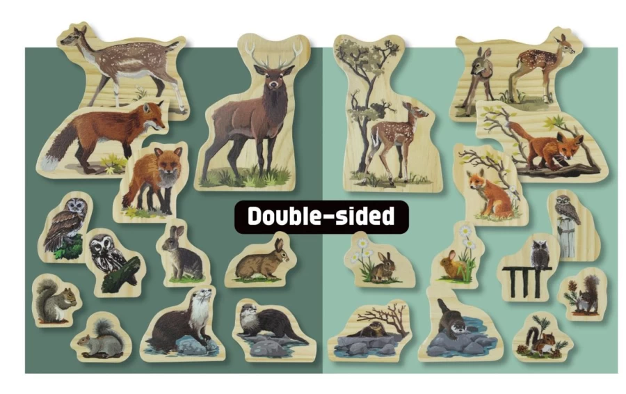 Yellow Door Science | Woodland Animal Families Wooden Characters