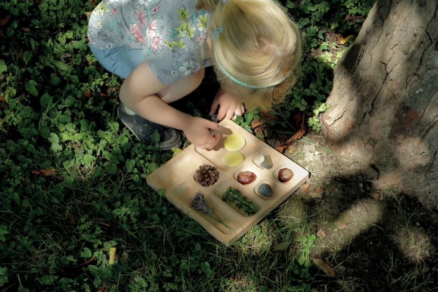 Yellow Door Maths Outdoors | Natural Tinker Tray