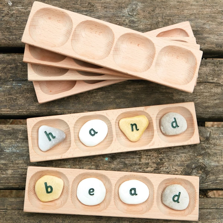 Yellow Door Literacy Outdoors | 4-Pebble Wordbuilding Trays