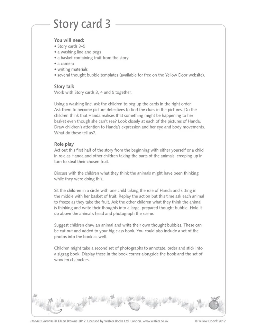 Yellow Door Literacy Outdoors | Handa'S Surprise Story Talk Cards