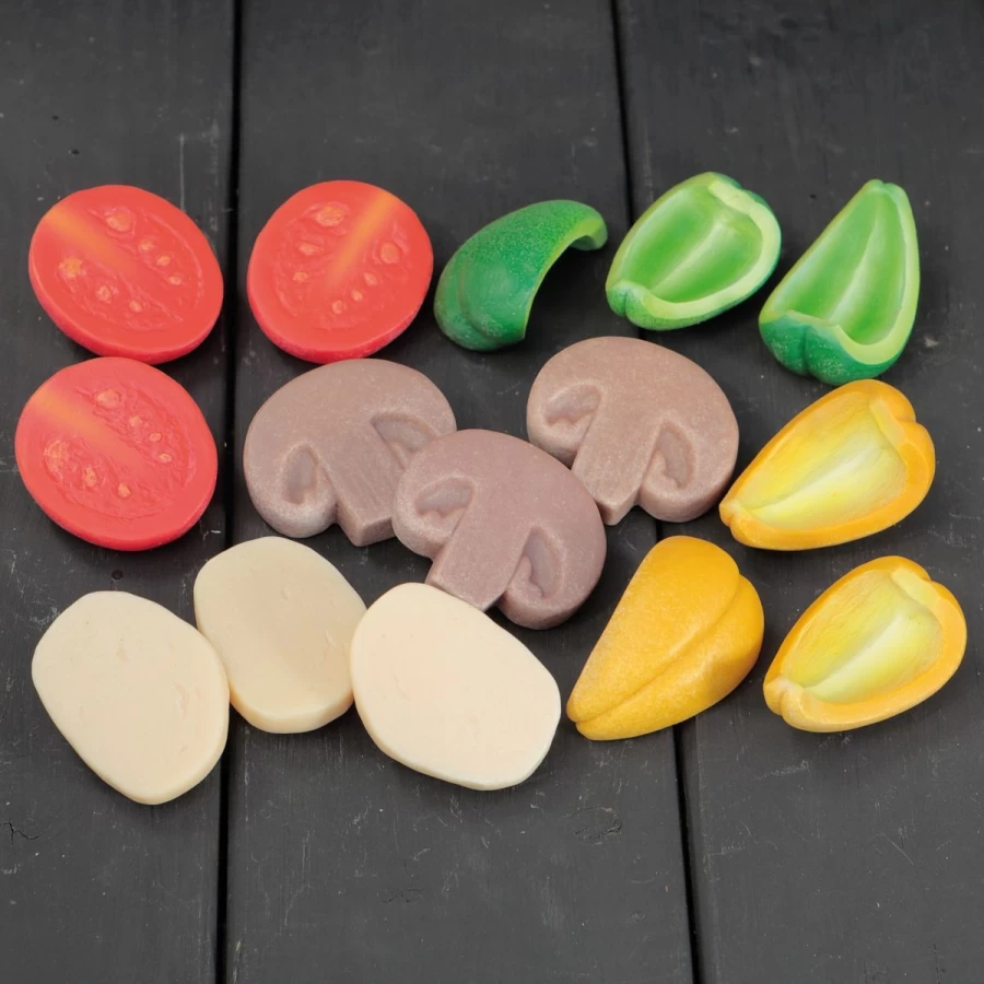 Yellow Door Maths Outdoors | Pizza Toppings Sensory Play Stones