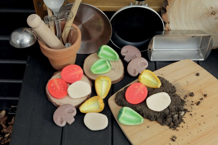 Yellow Door Maths Outdoors | Pizza Toppings Sensory Play Stones
