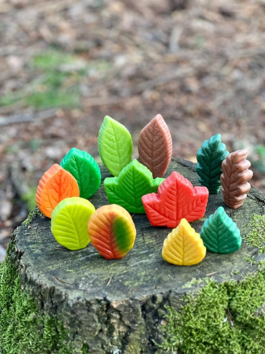 Yellow Door Maths Outdoors | Leaves Sensory Play Stones