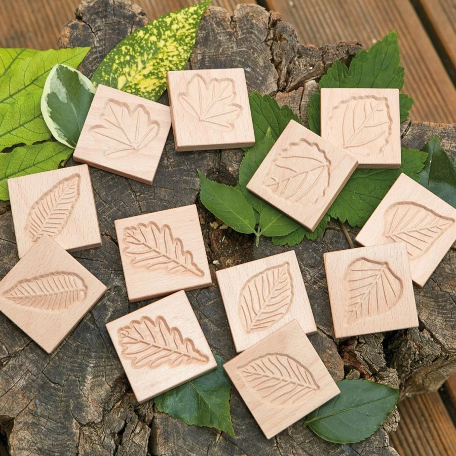 Yellow Door Wooden Resources | Match Me Sensory Leaf Tiles
