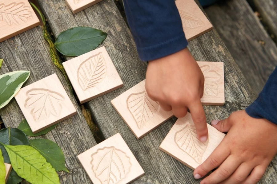 Yellow Door Wooden Resources | Match Me Sensory Leaf Tiles