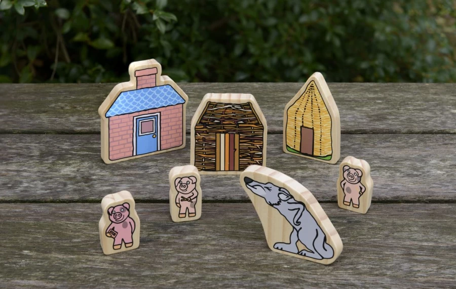Yellow Door Wooden Resources | The Three Little Pigs Wooden Characters