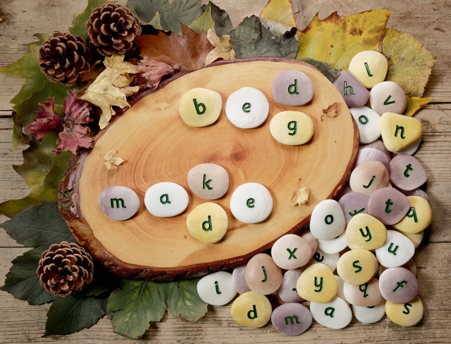 Yellow Door Literacy Outdoors | Alphabet Pebbles