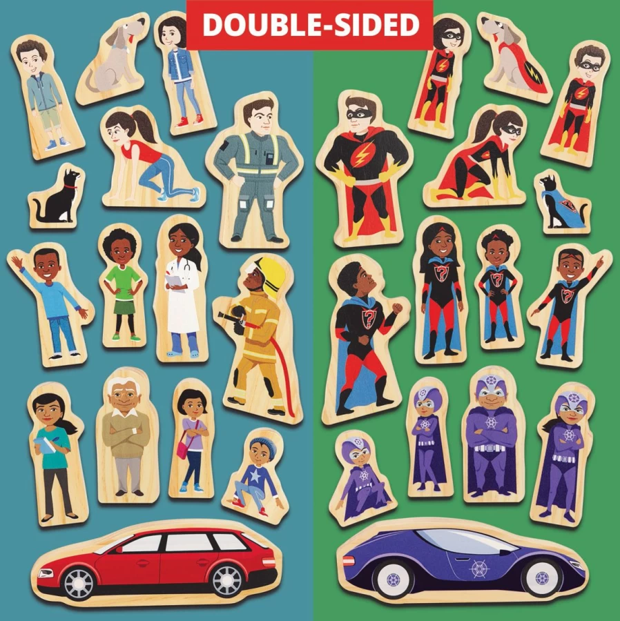 Yellow Door Wooden Resources | Superhero Wooden Characters