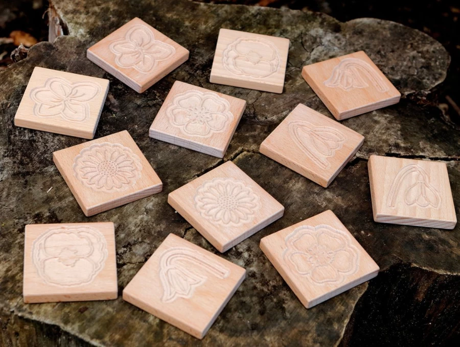 Yellow Door Wooden Resources | Match Me Sensory Flower Tiles